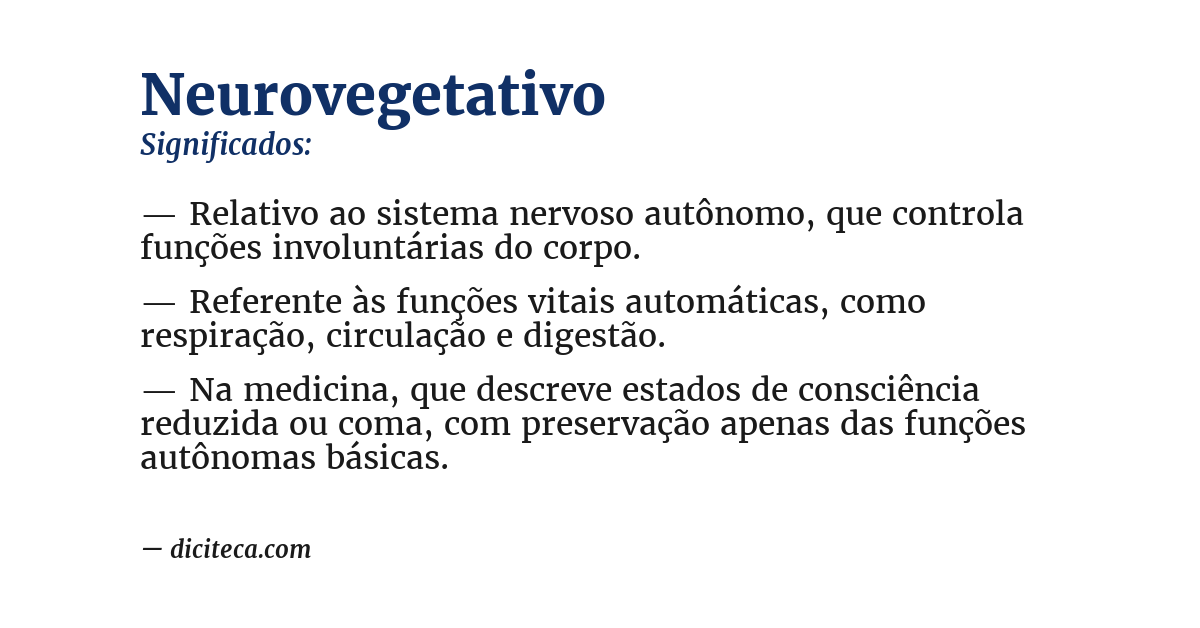 Significado de neurovegetativo