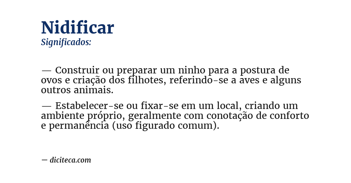 Significado de nidificar