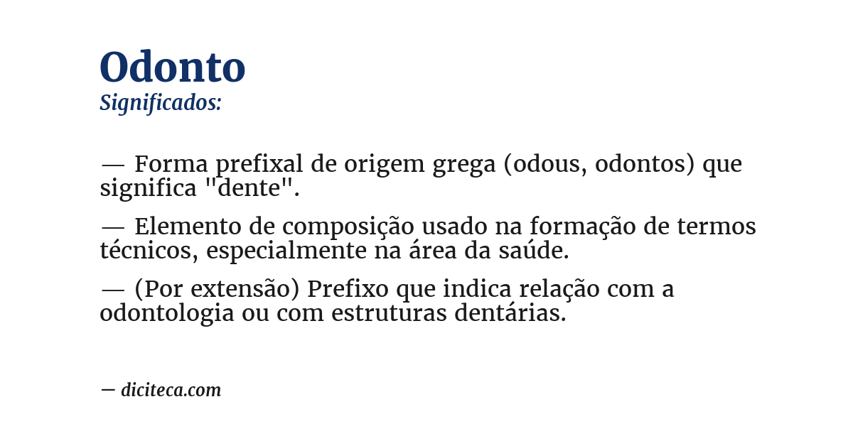 Significado de odonto