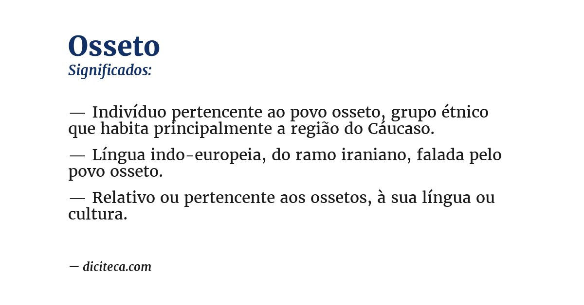 Significado de osseto