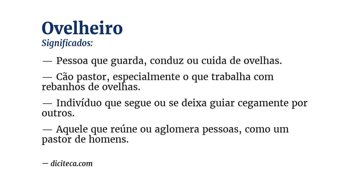 Significado de ovelheiro