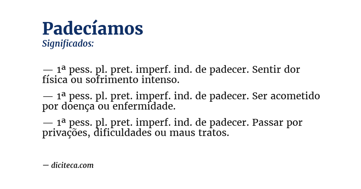 Significado de padecíamos