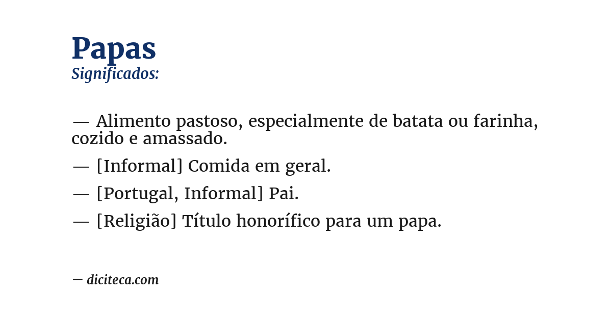 Significado de papas