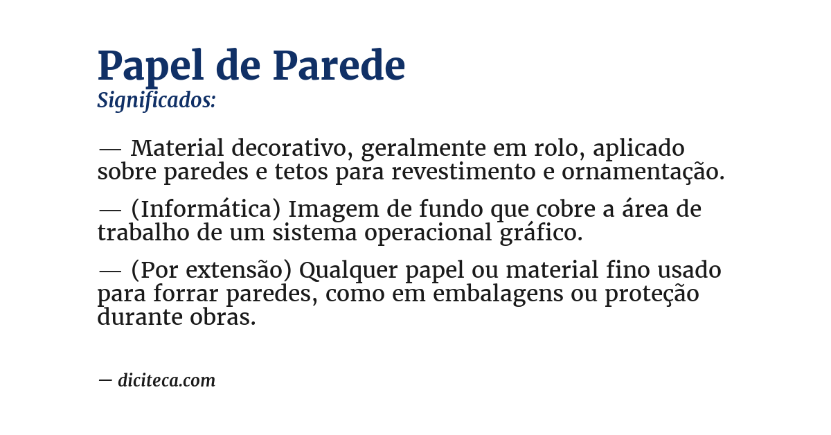 Significado de papel de parede