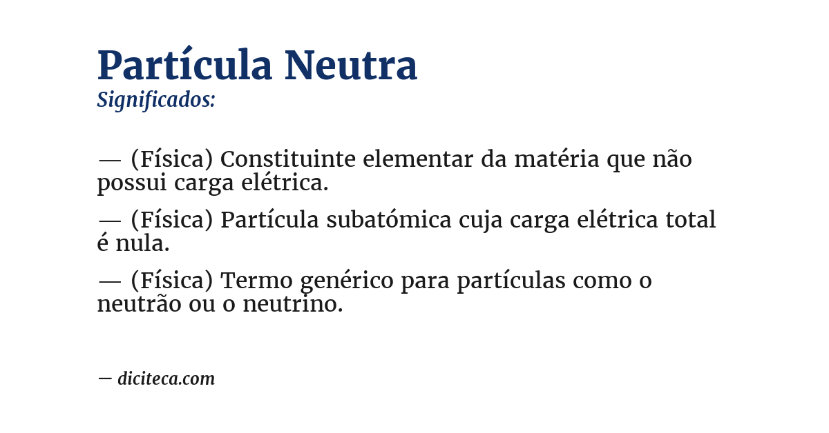 Significado de partícula neutra