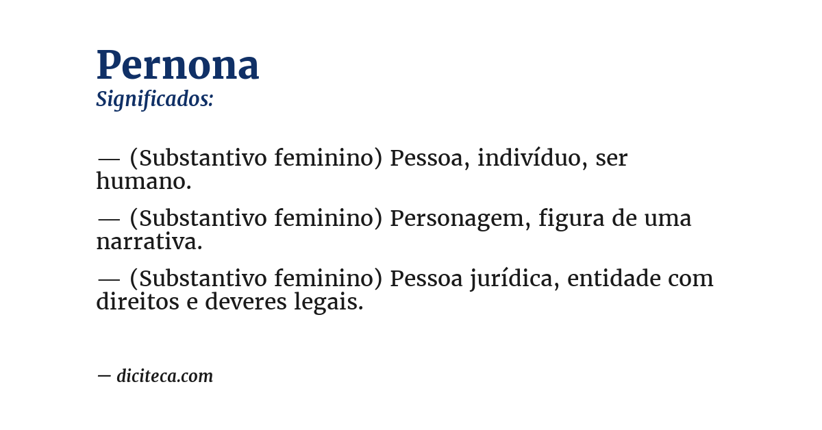 Significado de pernona