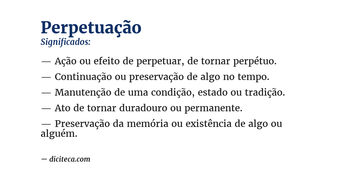 Significado de perpetuação