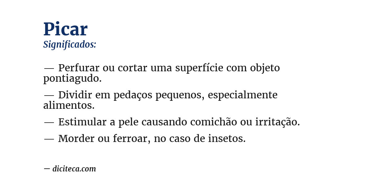Significado de picar