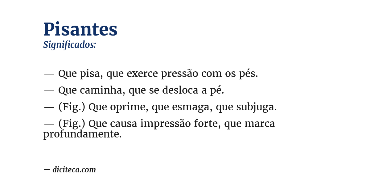 Significado de pisantes