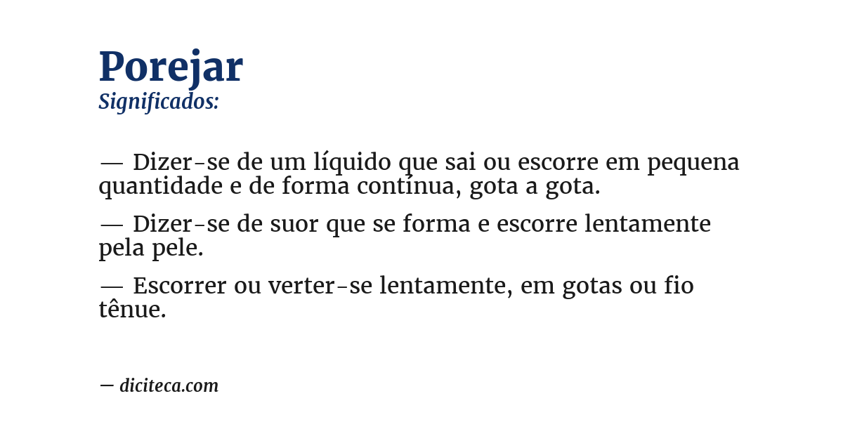 Significado de porejar