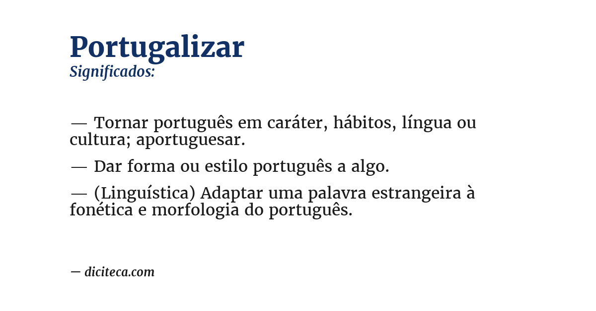 Significado de portugalizar