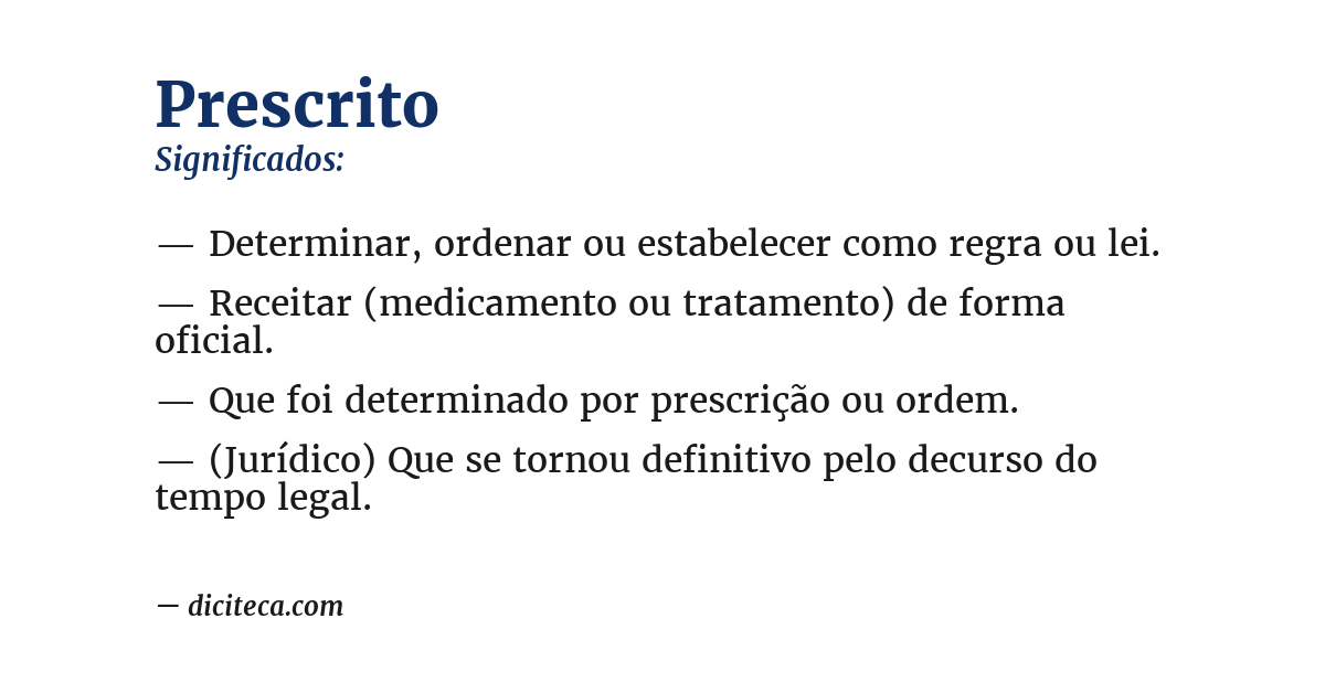Significado de prescrito