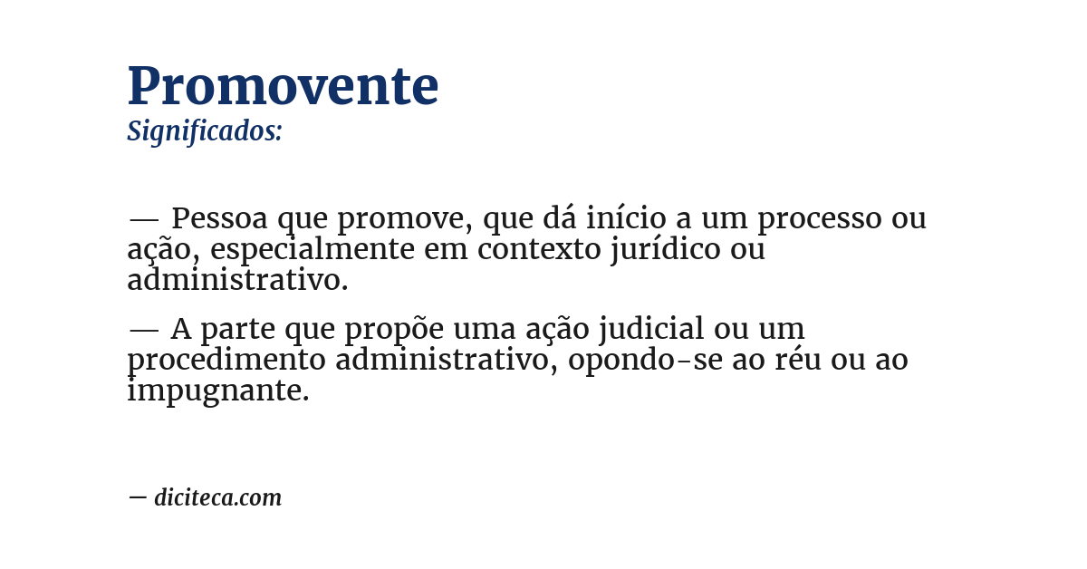 Significado de promovente