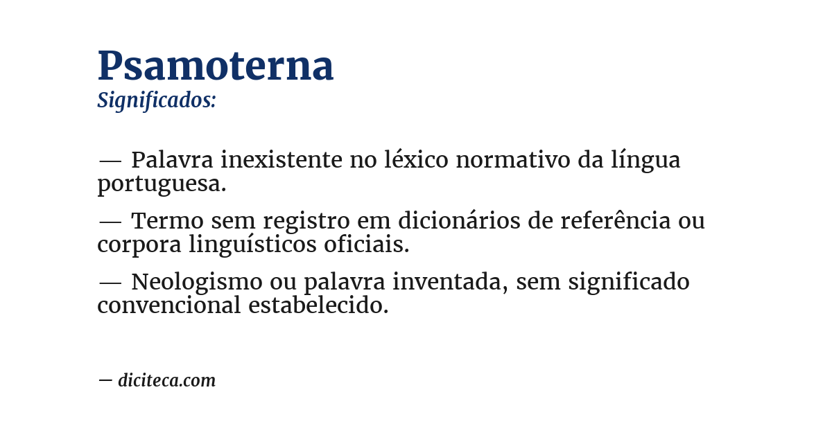 Significado de psamoterna
