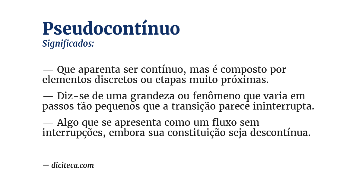 Significado de pseudocontínuo