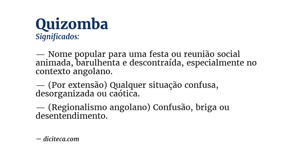 Significado de quizomba