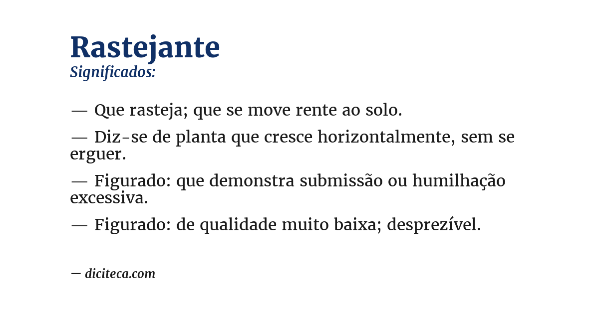 Significado de rastejante