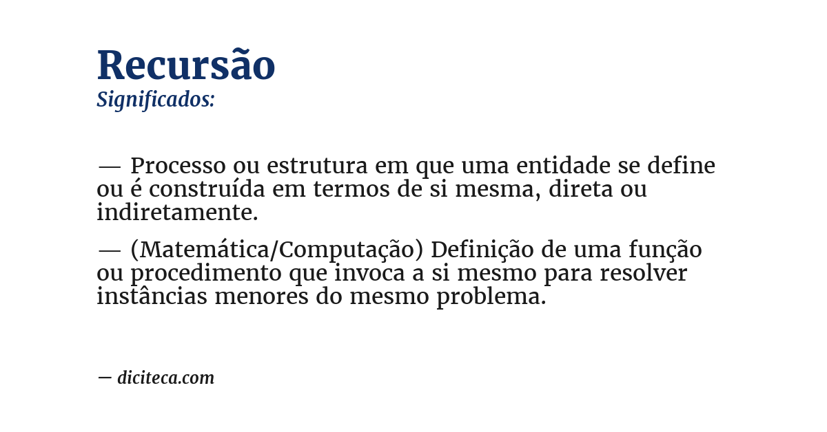 Significado de recursão