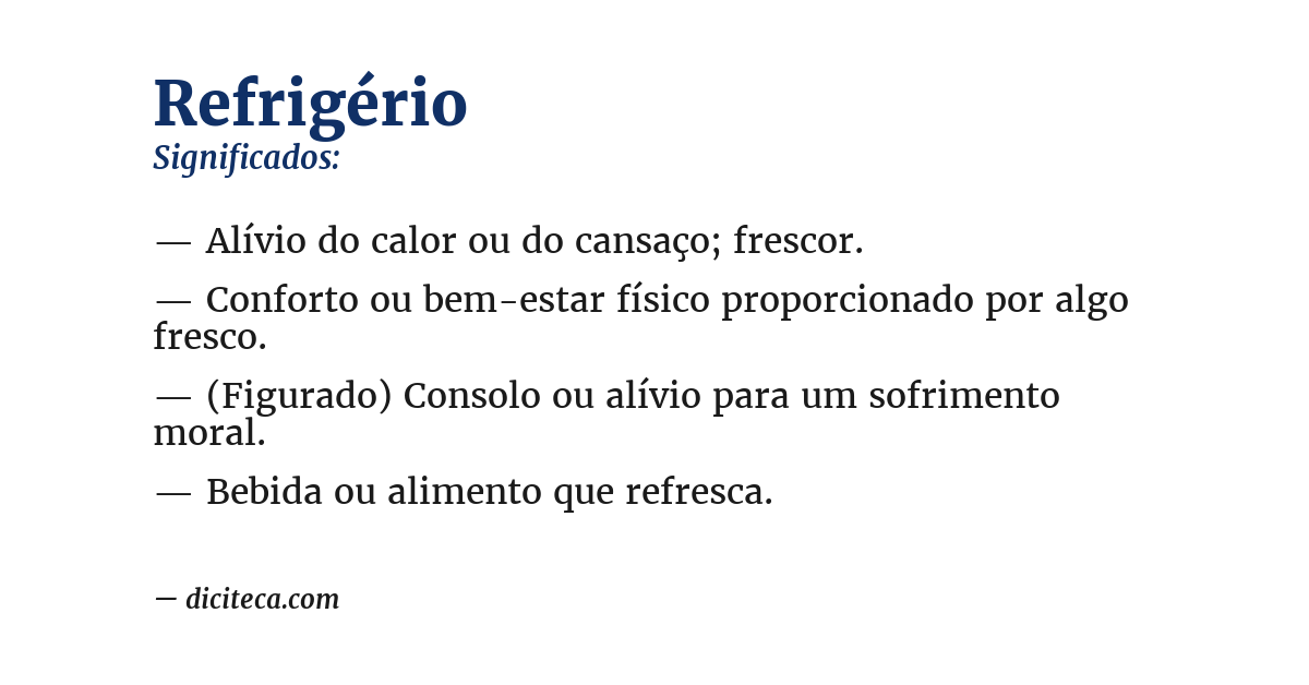 Significado de refrigério