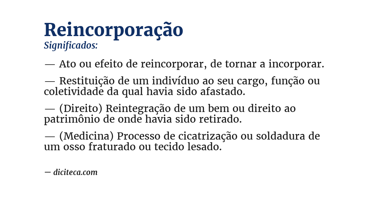 Significado de reincorporação