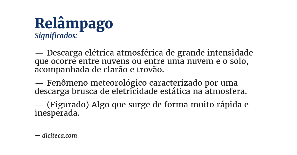 Significado de relâmpago
