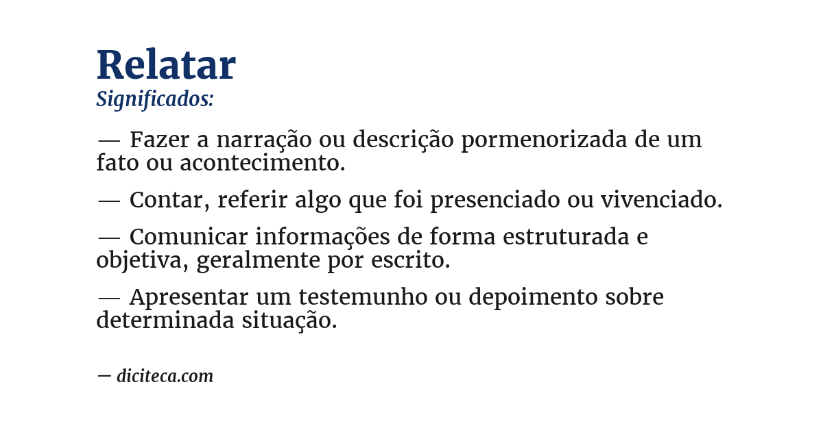 Significado de relatar