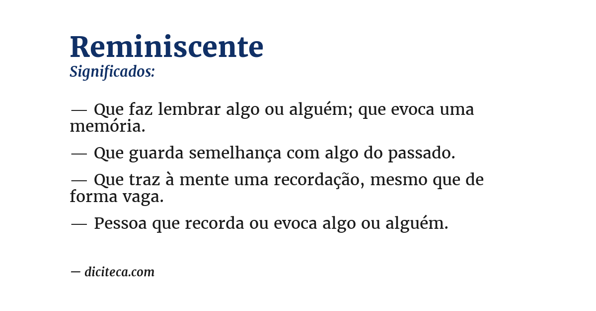 Significado de reminiscente