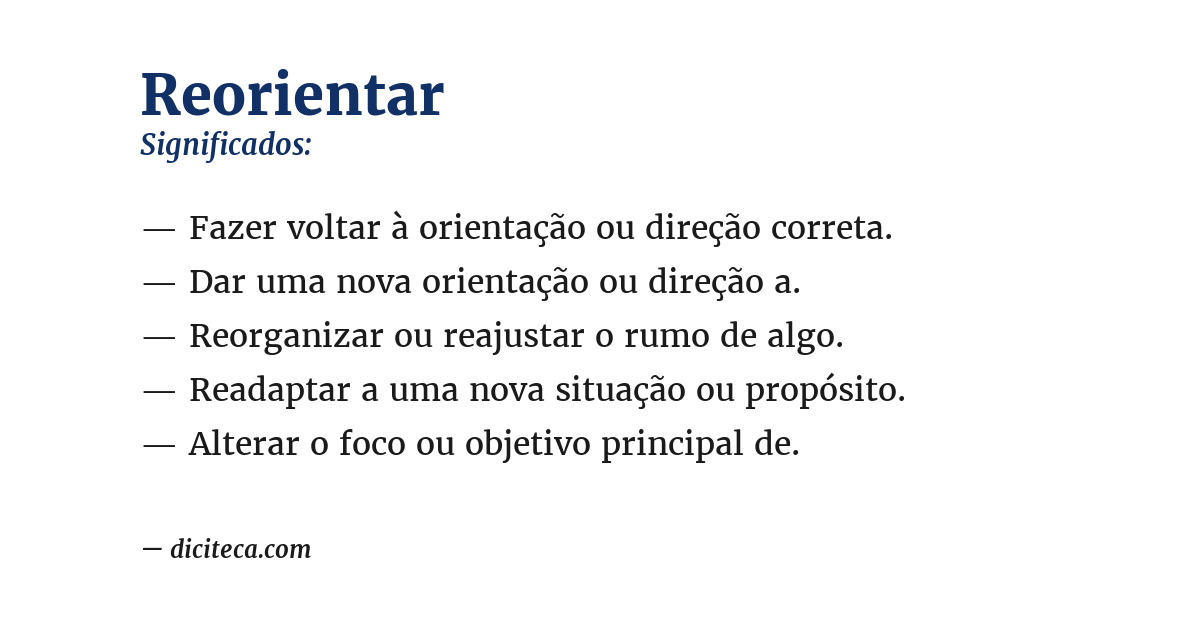 Significado de reorientar
