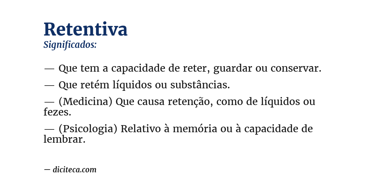 Significado de retentiva