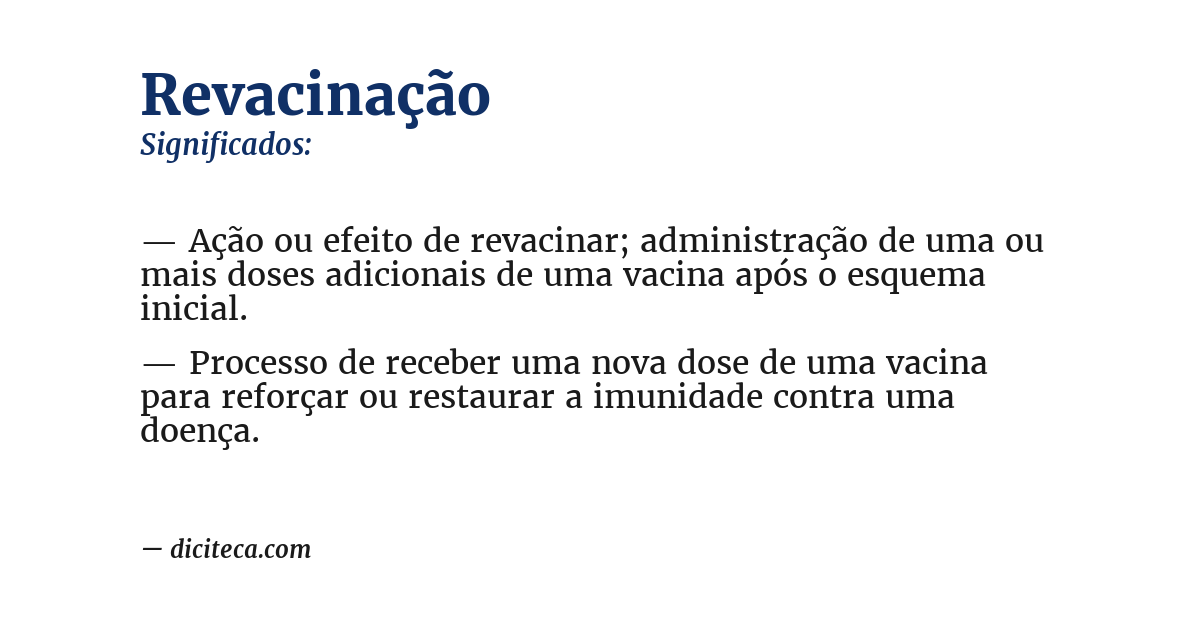 Significado de revacinação