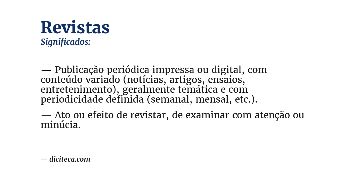 Significado de revistas