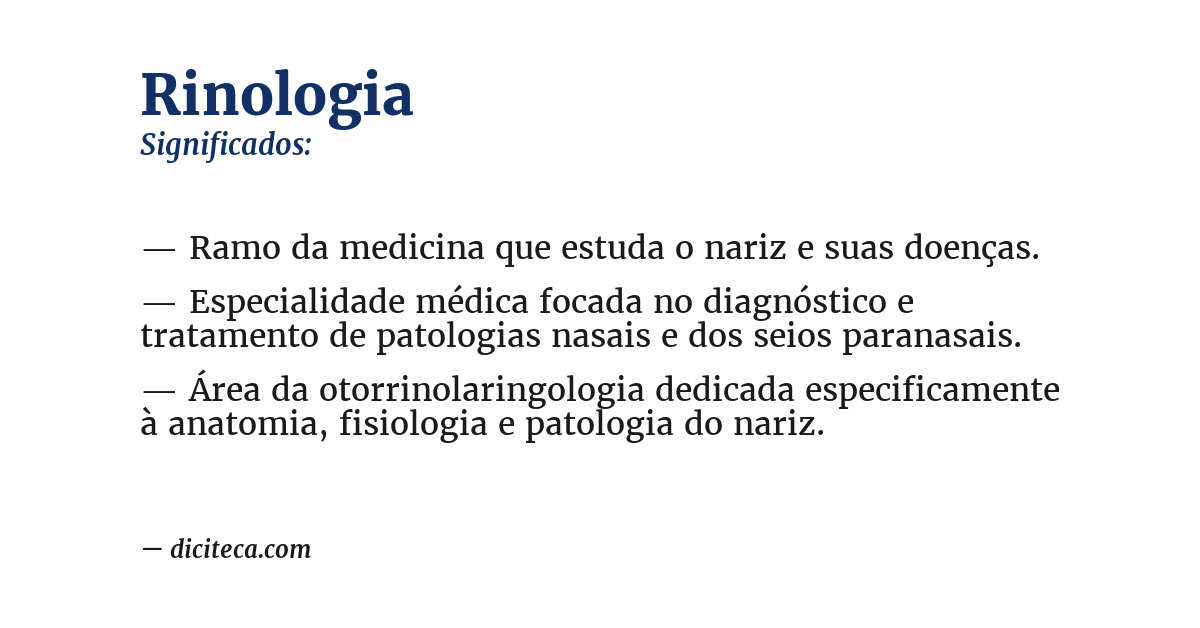 Significado de rinologia