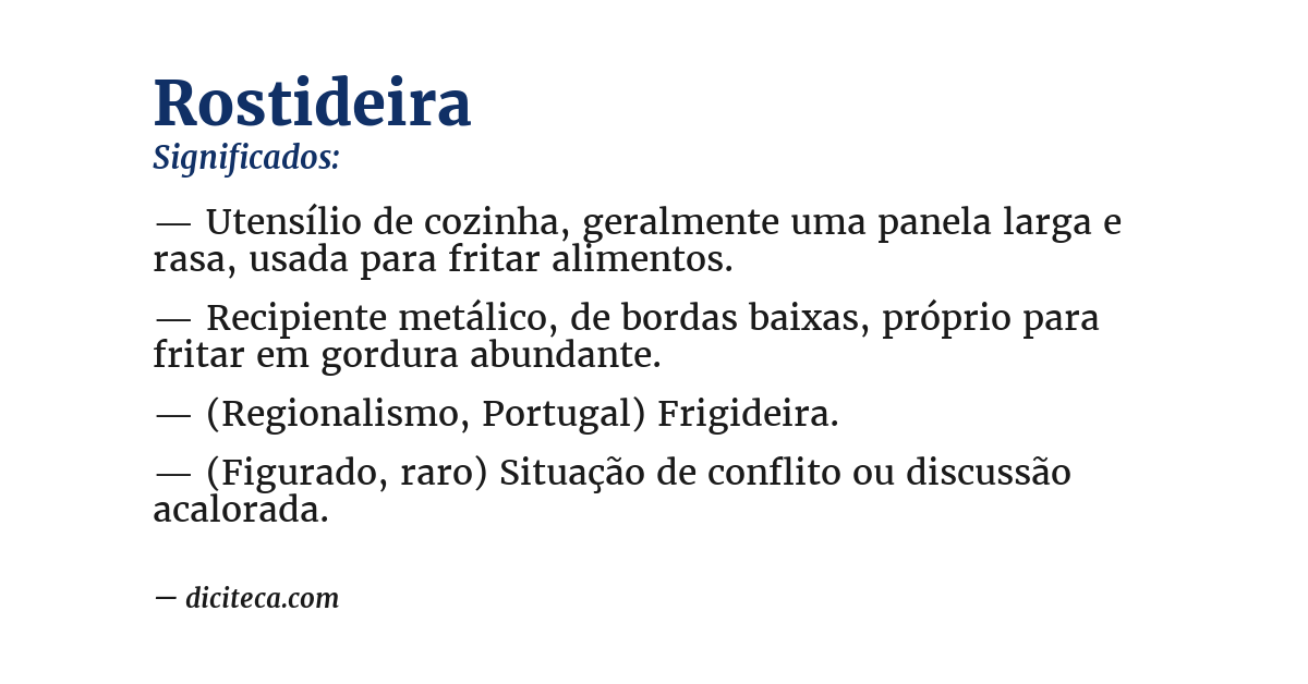 Significado de rostideira