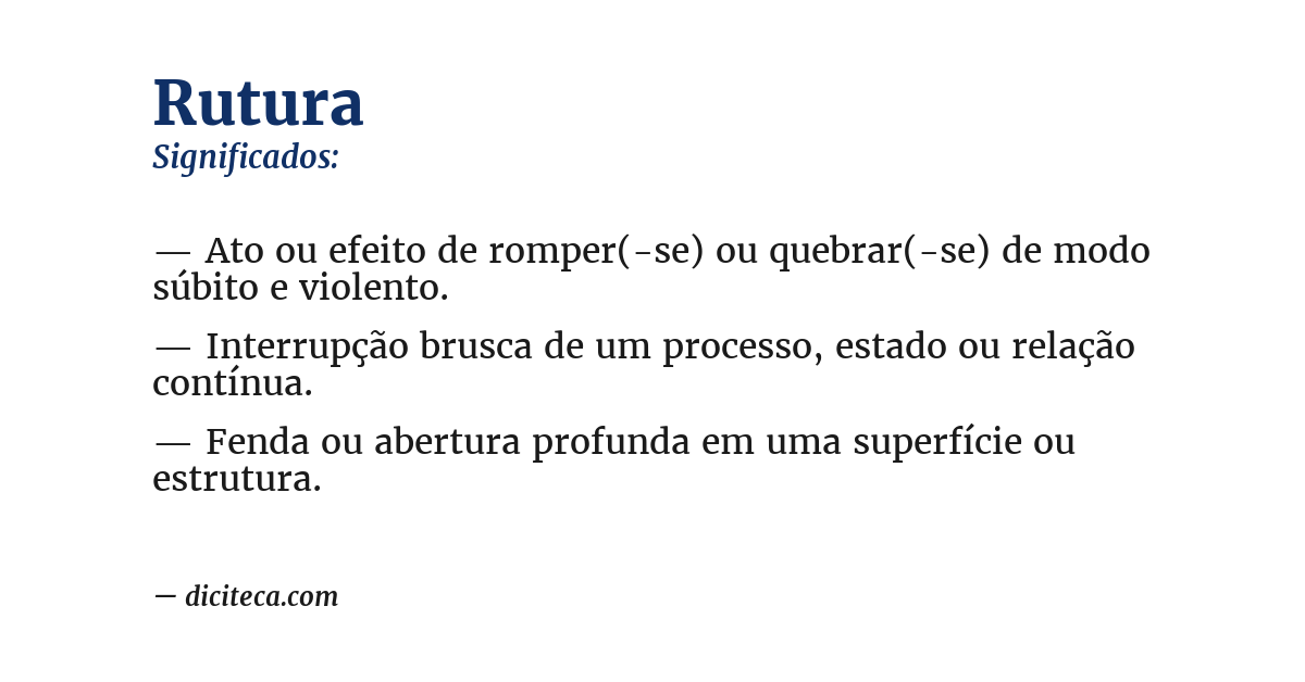 Significado de rutura