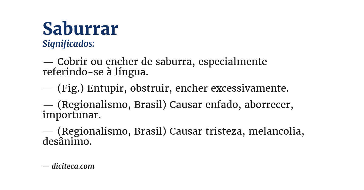 Significado de saburrar