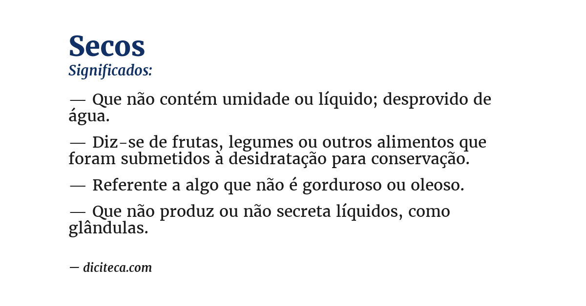 Significado de secos