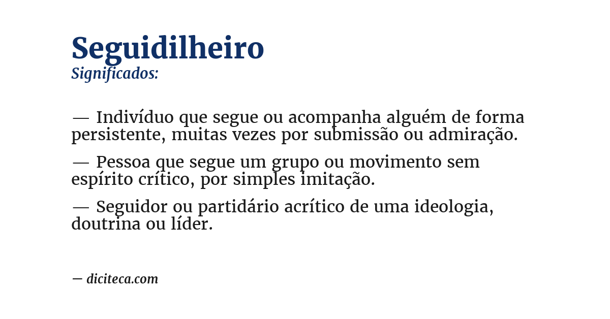 Significado de seguidilheiro