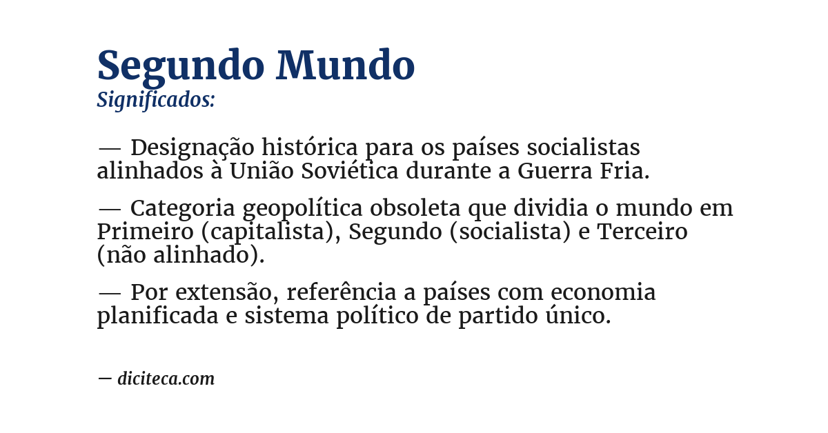 Significado de segundo mundo
