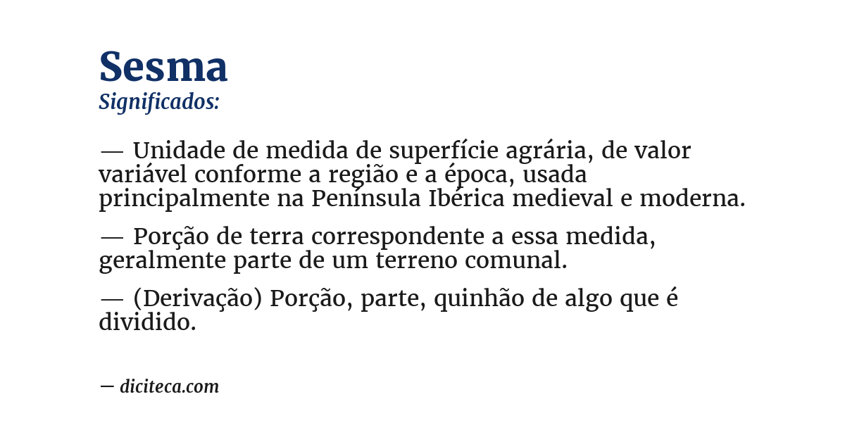 Significado de sesma