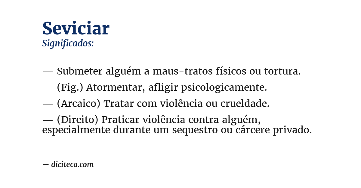 Significado de seviciar