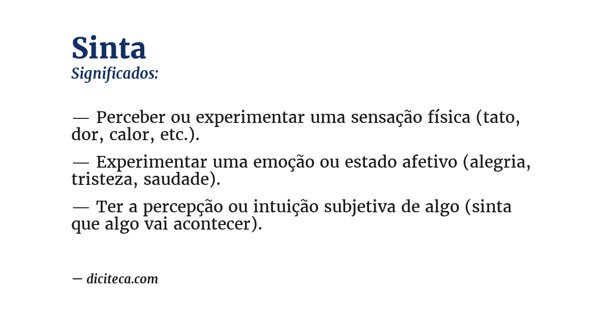 Significado de sinta