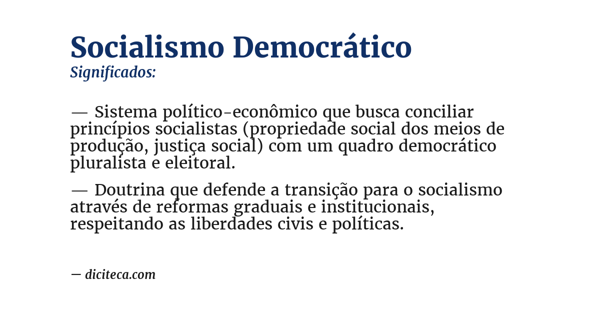 Significado de socialismo democrático