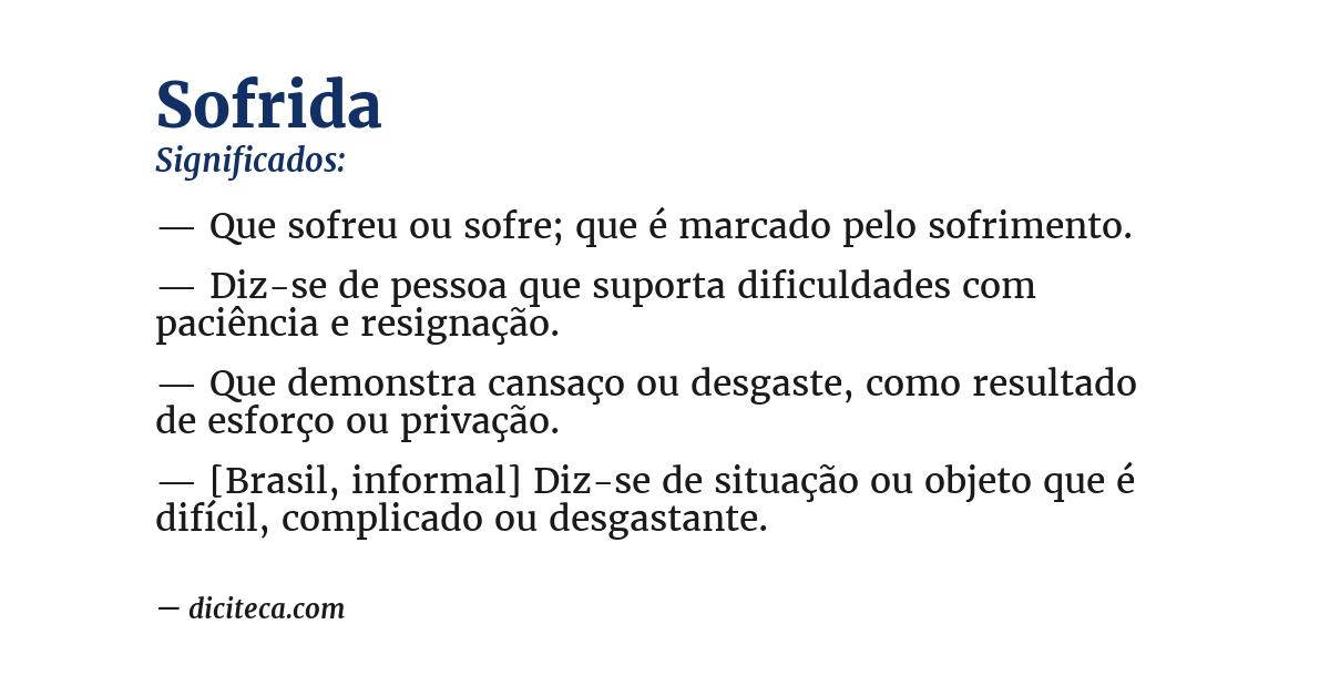 Significado de sofrida