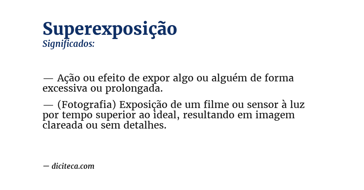 Significado de superexposição