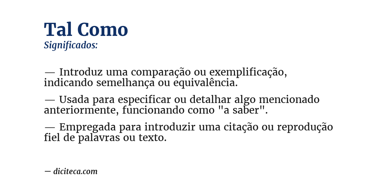 Significado de tal como