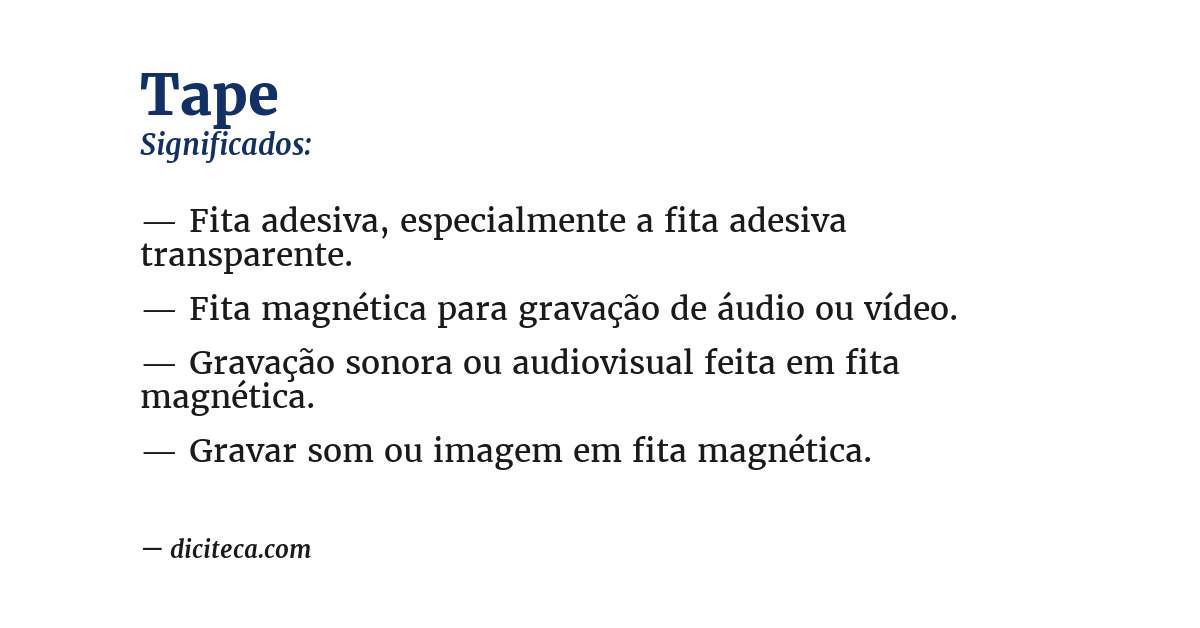 Significado de tape