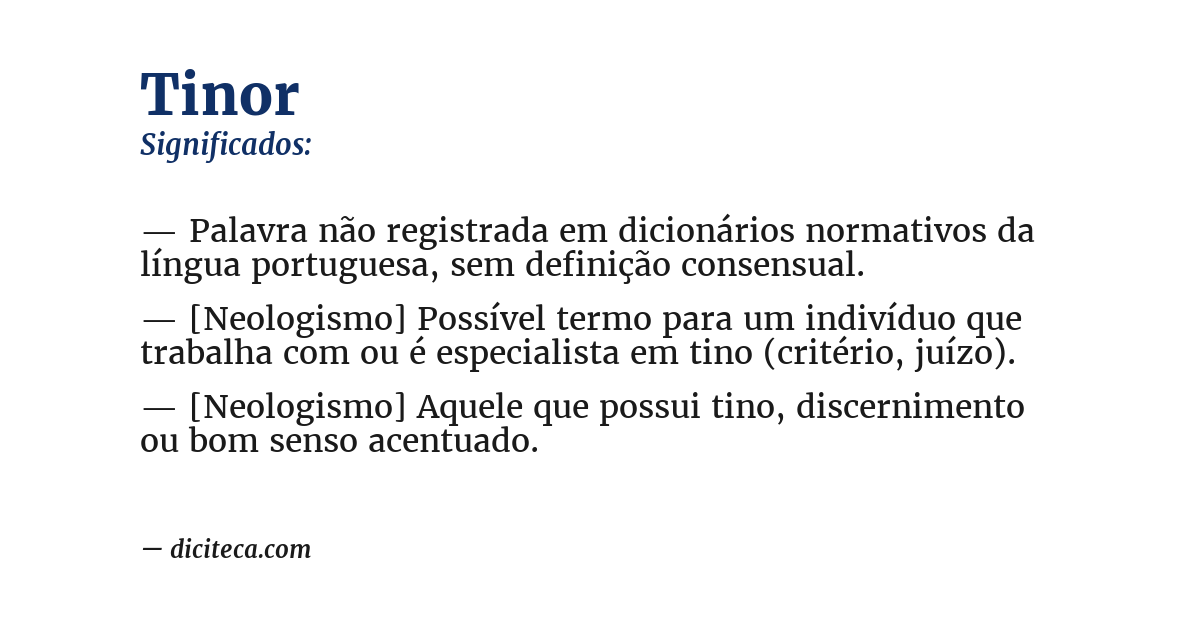 Significado de tinor