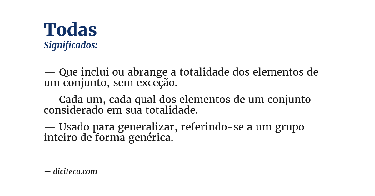 Significado de todas