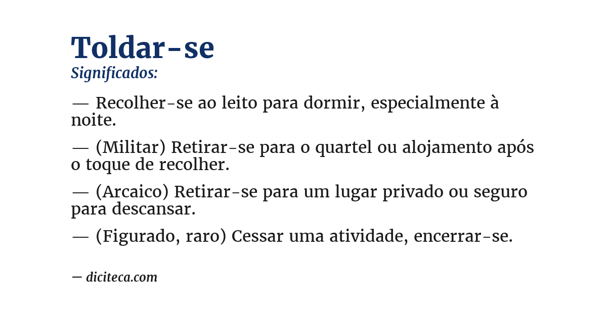 Significado de toldar-se