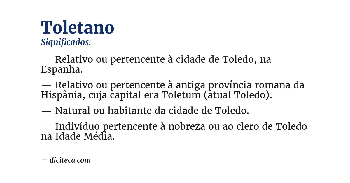 Significado de toletano